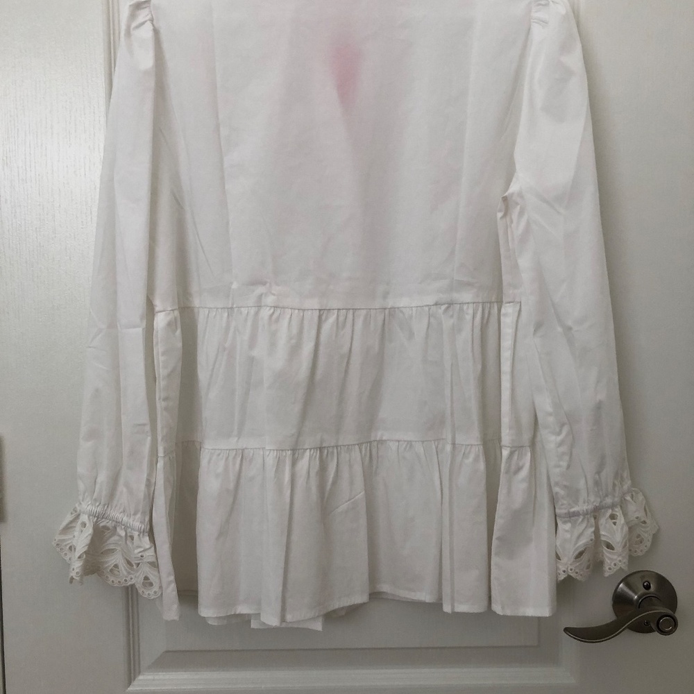 Lilly Pulitzer Kenna Cotton Blouse NWT Size Large Lightweight Resort Top - Picture 3 of 8